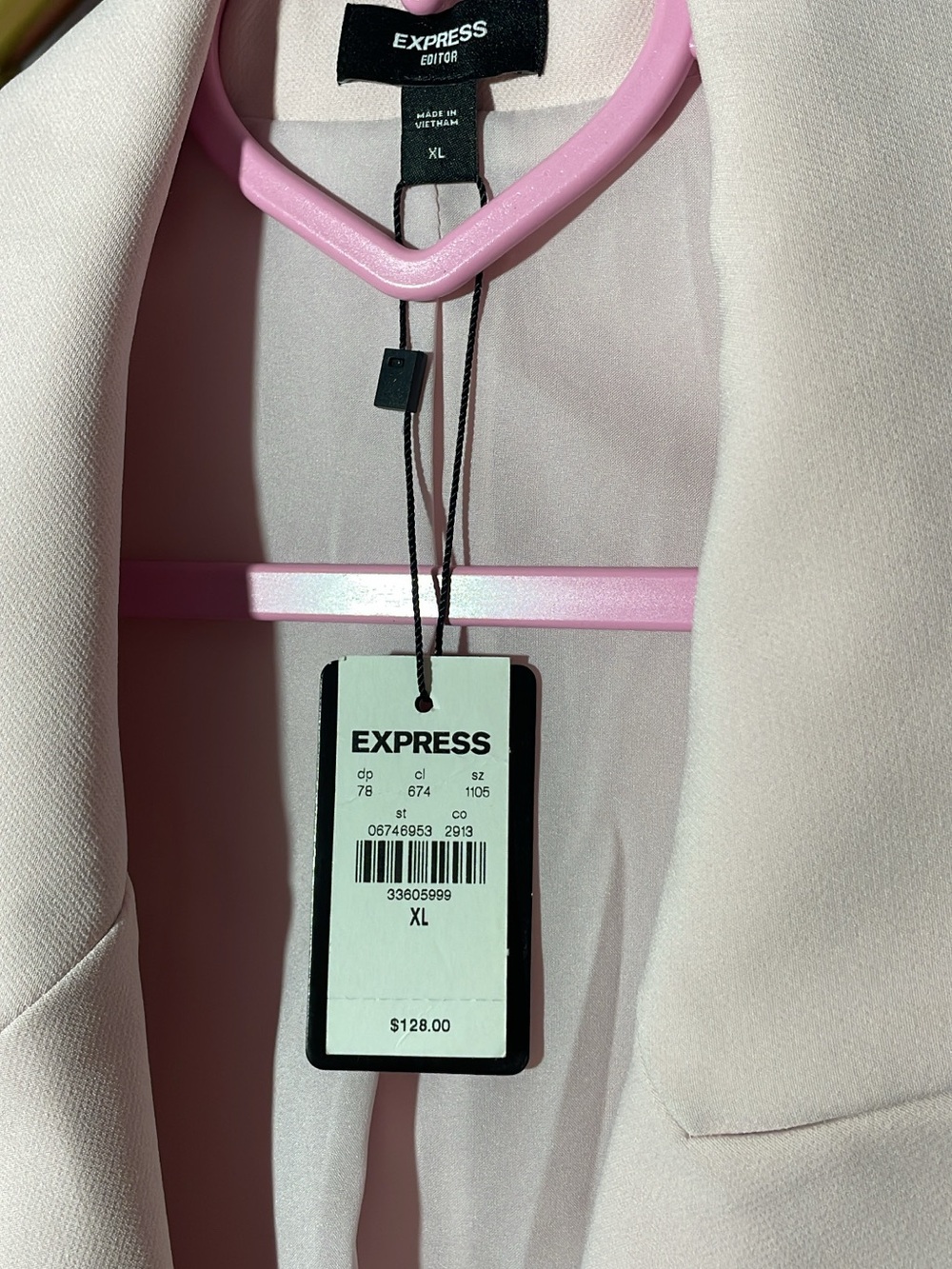 Express Sleeveless Blazer Vest in Pale Pink - Picture 3 of 4